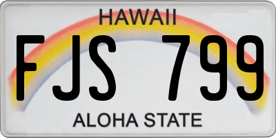 HI license plate FJS799