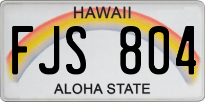 HI license plate FJS804