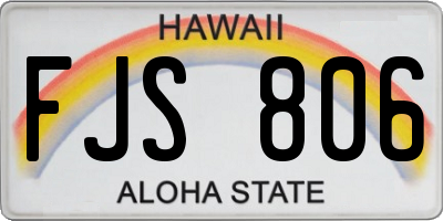 HI license plate FJS806