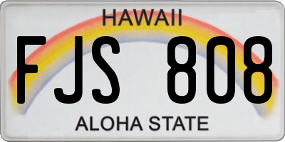 HI license plate FJS808