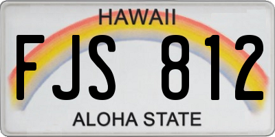 HI license plate FJS812