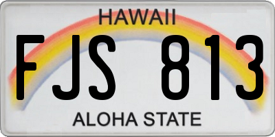 HI license plate FJS813