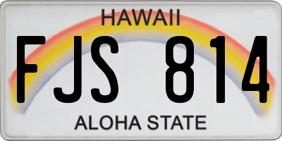 HI license plate FJS814