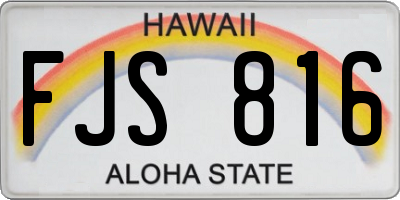 HI license plate FJS816
