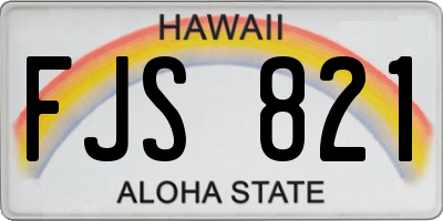 HI license plate FJS821