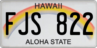 HI license plate FJS822
