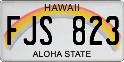HI license plate FJS823