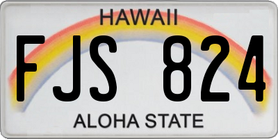 HI license plate FJS824