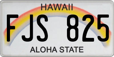 HI license plate FJS825