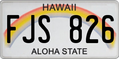 HI license plate FJS826