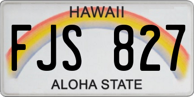 HI license plate FJS827