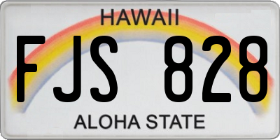 HI license plate FJS828
