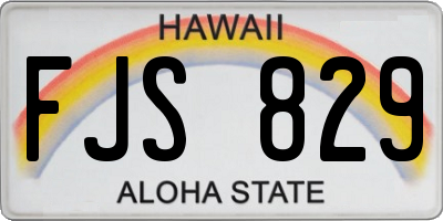 HI license plate FJS829