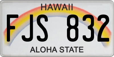 HI license plate FJS832