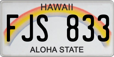 HI license plate FJS833