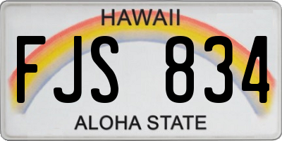 HI license plate FJS834