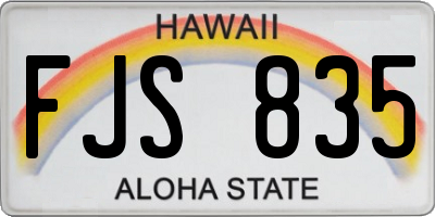 HI license plate FJS835