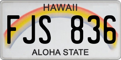 HI license plate FJS836