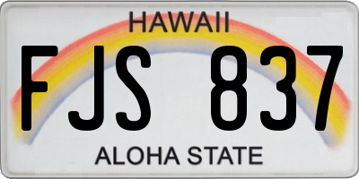 HI license plate FJS837