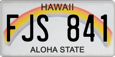 HI license plate FJS841