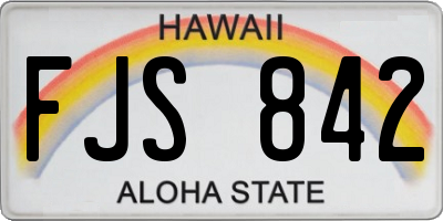 HI license plate FJS842