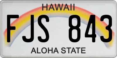 HI license plate FJS843