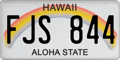 HI license plate FJS844