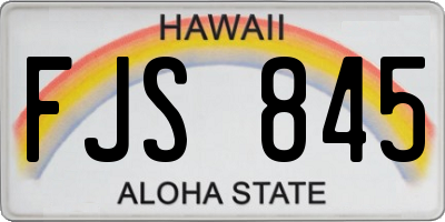HI license plate FJS845