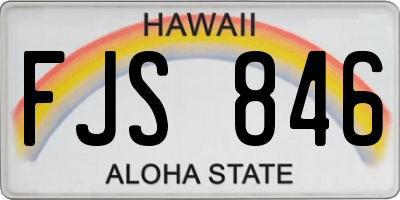 HI license plate FJS846