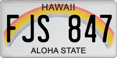 HI license plate FJS847