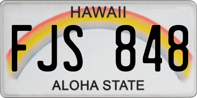 HI license plate FJS848