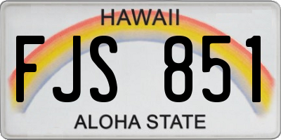 HI license plate FJS851