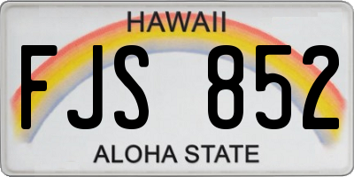HI license plate FJS852