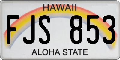 HI license plate FJS853
