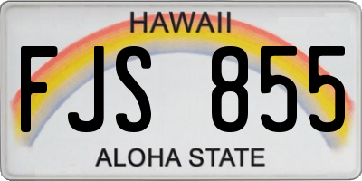 HI license plate FJS855