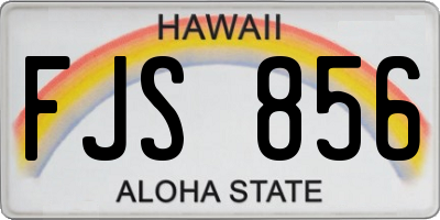 HI license plate FJS856