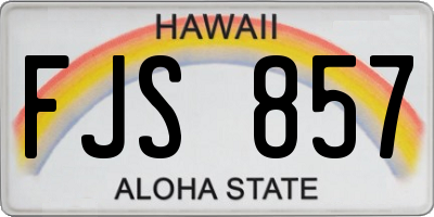 HI license plate FJS857