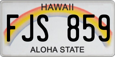 HI license plate FJS859
