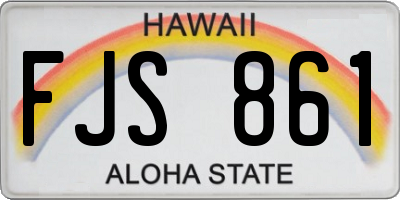 HI license plate FJS861