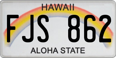 HI license plate FJS862