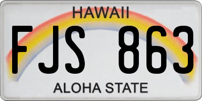 HI license plate FJS863