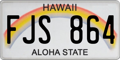 HI license plate FJS864