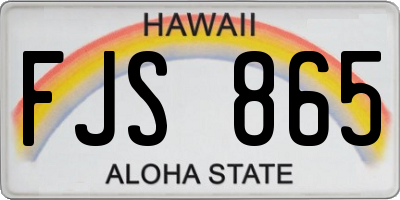 HI license plate FJS865