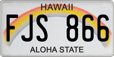 HI license plate FJS866