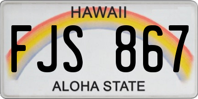 HI license plate FJS867