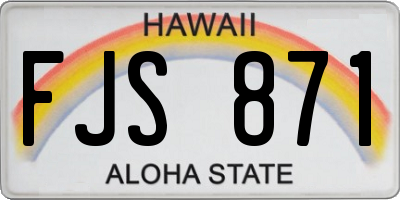 HI license plate FJS871