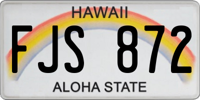 HI license plate FJS872