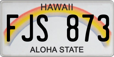 HI license plate FJS873