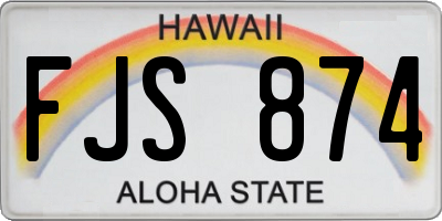 HI license plate FJS874