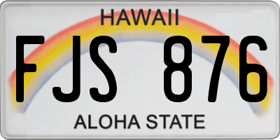 HI license plate FJS876